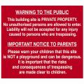 Scan Building Site Warning To Public + Parent
