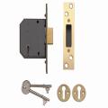 Yale Pm552 5 Lever Deadlock Smooth Brass 2.5